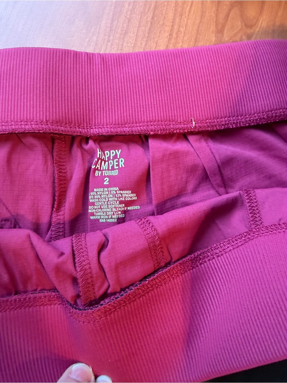 torrid happy camper shorts x 2, Olive and red plum, size 2 - Picture 3 of 7